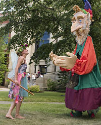 Sprite, a giant puppet play, performed at Jazz East in 2008