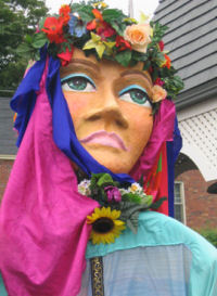 Summer Goddess giant puppet