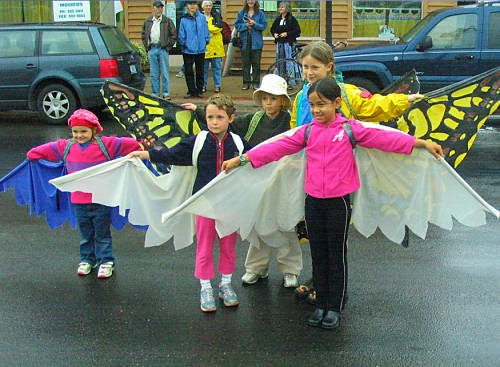 children with butterfly wings